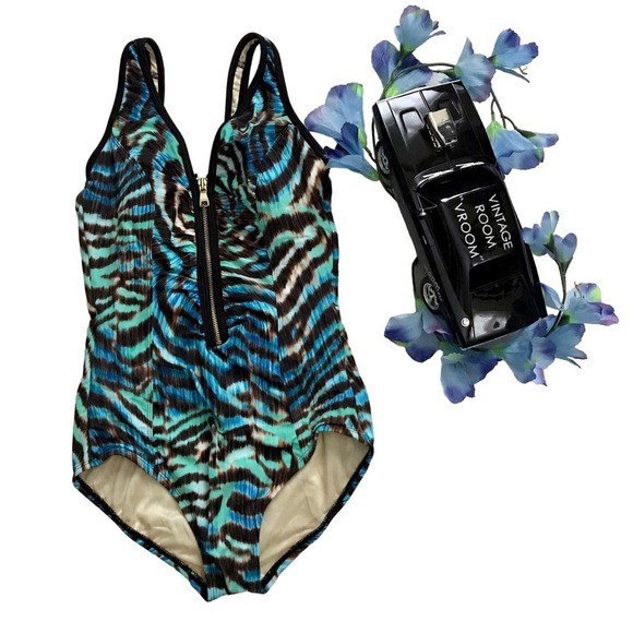 Coastal Blue NWOT One Piece Swim Suit Women M - Picture 1 of 14